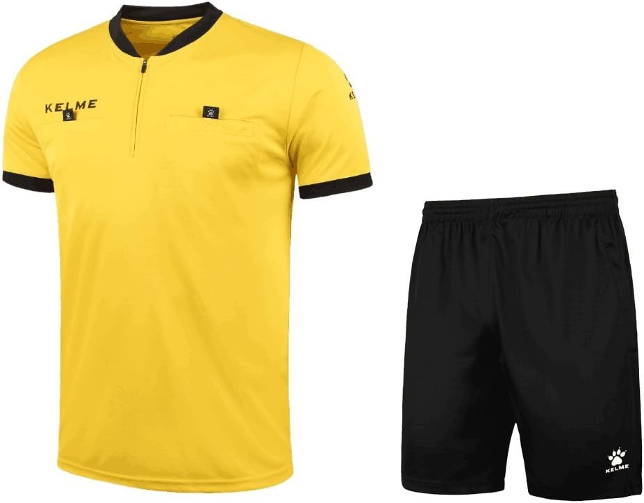 KELME Pro Soccer Diferee Jersey ομοιόμορφο κοντό μανίκι - περιλαμβάνει πουκάμισο Ref και σορτς