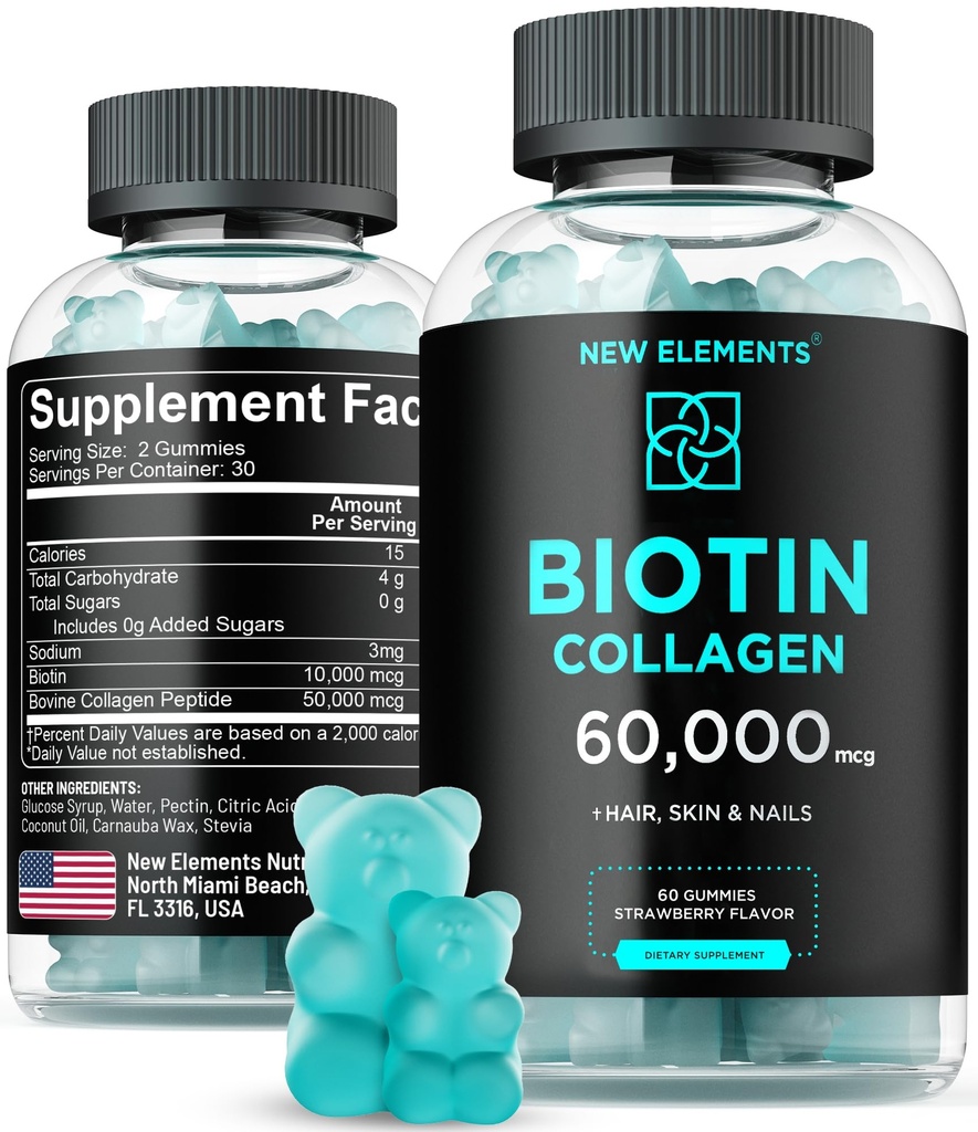Biotin & Collagen Peptides Gummies - 50.000mcg Collagen + 10.000mcg Biotin 