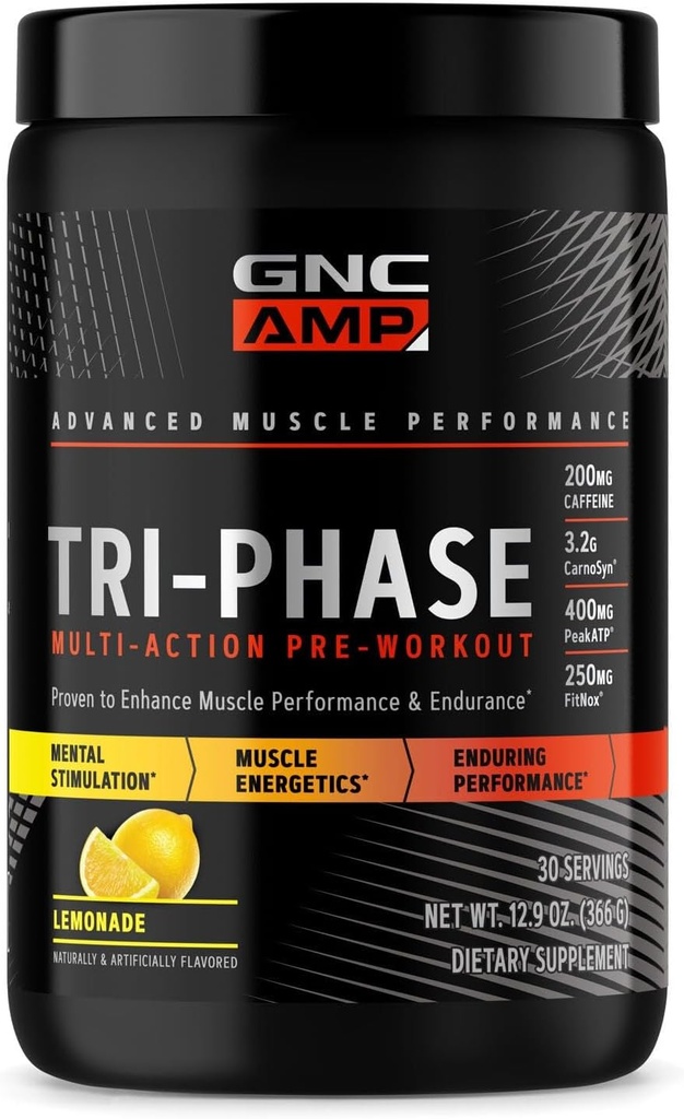 GNC AMP Tri-Φάση Multi-Action Pre-Aworkout - Λεμονάδα (30 εξυπηρετούν)