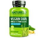 NATURELO Vegan DHA - Omega 3 Oil from Algae - Συμπλήρωμα για τον εγκέφαλο, την καρδιά, την κοινή, την υγεία των ματιών - παρέχει απαραίτητα λιπαρά οξέα για τις γυναίκες άνδρες και παιδιά - Συμπληρώνει προγεννητικές βιταμίνες - 120 Softgels