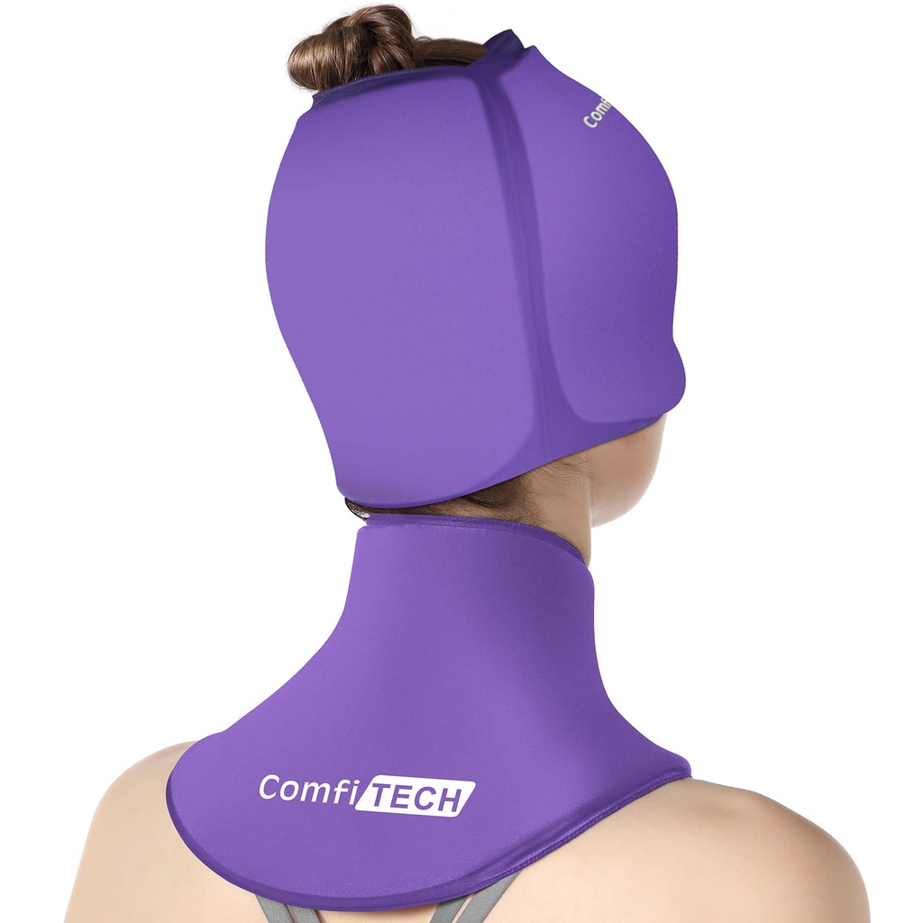 ComfiTECH κρύο καπάκι και το πακέτο πάγου Neck Wrap Gel Combo, πακέτο φροντίδας για το κεφάλι και τη μήτρα, μοβ