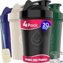 4 PACK, 20 oz μπουκάλια shaker με σύρμα Whisks για τα μείγματα πρωτεϊνών 