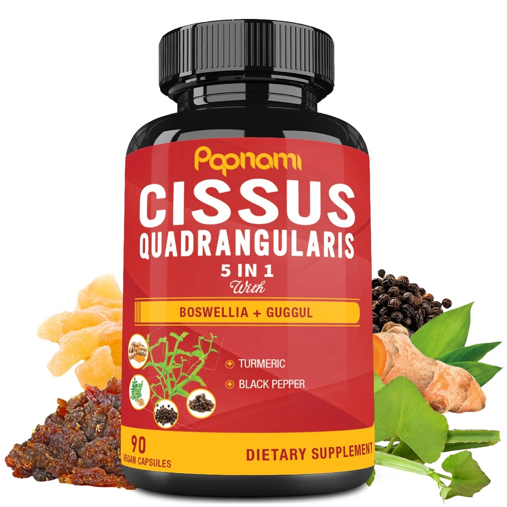 Super Cissus Quadrangularis Εκχύλισμα κάψουλες με Boswellia, Guggul, Turmeric, Pepper 