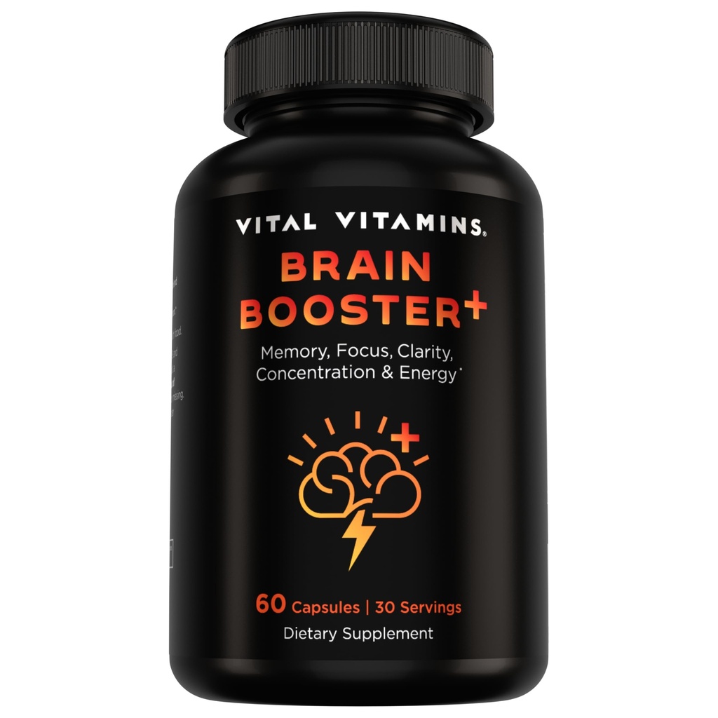 Ζωτικές Βιταμίνες Nootropic Brain Supplement Plus - για Μνήμη, Εστίαση, Συγκέντρωση, Νευρική Ενέργεια, Καθαρότητα - με Μανιτάρια Μανιτάρια Μανιτάρια Λεονταριού - 60 Κάψουλες