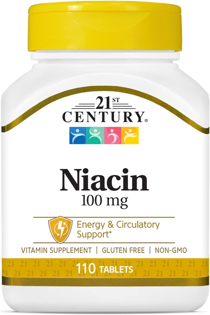 21st Century Niacin Tablets, 100 mg, 110 Count
