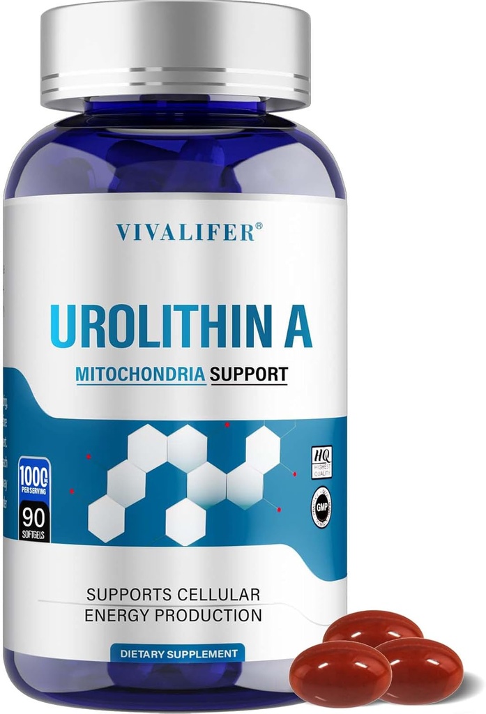 1000 MG Urolithin A Supplement, 90 Softgels Ισχυρά αντιοξειδωτικά για υγιή γήρανση και ενισχυμένη μιτοχονδριακή υποστήριξη, επισκευή κυττάρων