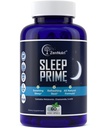 Sleep Prime Vegan Natural Sleep Aid for Adult Extra Strength - Deep Sleep Supplement - Βότανο Sleeping Pill - Stress Relief - Μελατονίνη, GABA - 60 Veggie caps