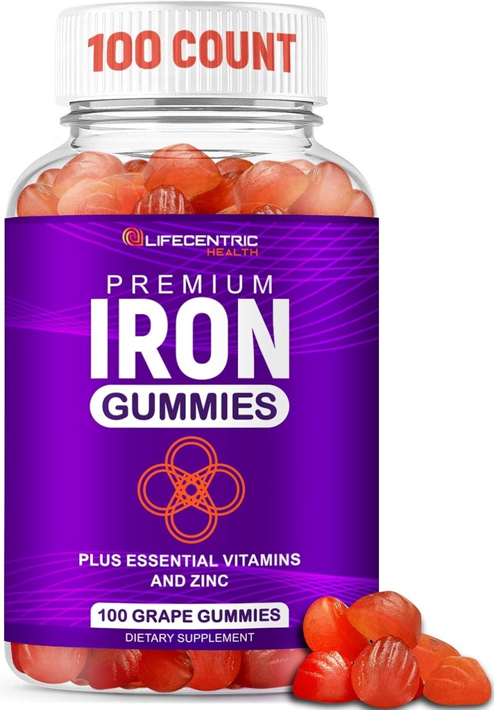 LifeCentricHealth Iron Gummies για ενήλικες & παιδιά 