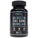 Quercetin με κάψουλες Bromelain 500mg, υποστηρίζει την ανοσοαπόκριση, κοινή άνεση, & συνολική ευεξία - Βιταμίνη C, ψευδάργυρος 50mg, & βιταμίνη D3 5000 IU - Χάπια Ανοσίας