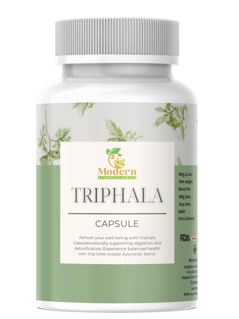 Triphala Capses 120 for Digestive Support, Immune Boost & Antioxidant Πλεονεκτήματα 100% Herbal Blend of Amla, Haritaki & Bibhitaki Promotes Gut Health (120 Capsule)