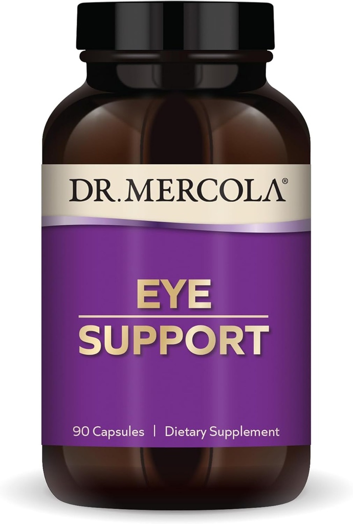 Δρ. Mercola Eye Support - Υποστηρίζει την υγεία των ματιών και της όρασης - με λουτεΐνη, ζεαξανθίνη, οργανική ασταξανθίνη και μαύρο φραγκοστάφυλο - μη ΓΤΟ, χωρίς γλουτένη & χωρίς σόγια - 90 κάψουλες (90 σερβιρίσματα)