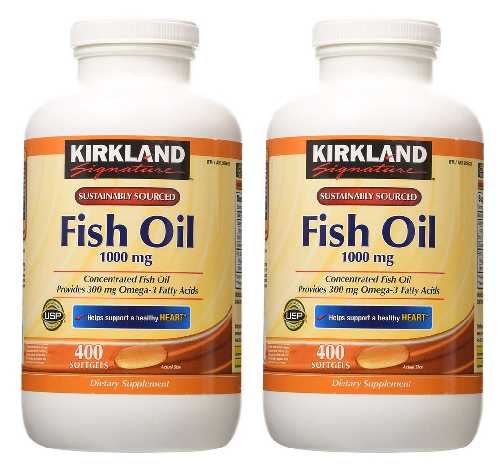 Kirkland Υπογραφή Hgar Fish Oil Συμπυκνωμένο 2 Pack, 400 Count (Pack of 2)