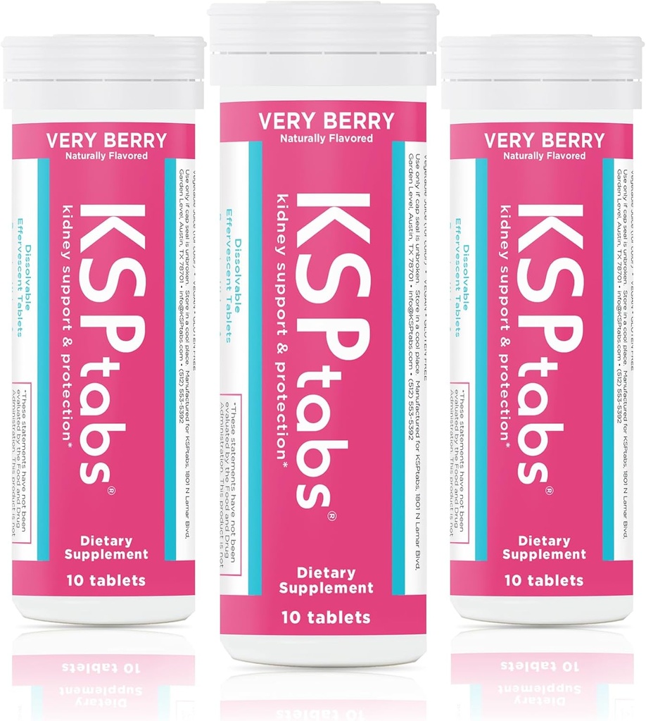All Natural Hydration & Kidney Health Supplement to Combat Calcium Oxalate Crystal Formation, Very Berry-3 Pack