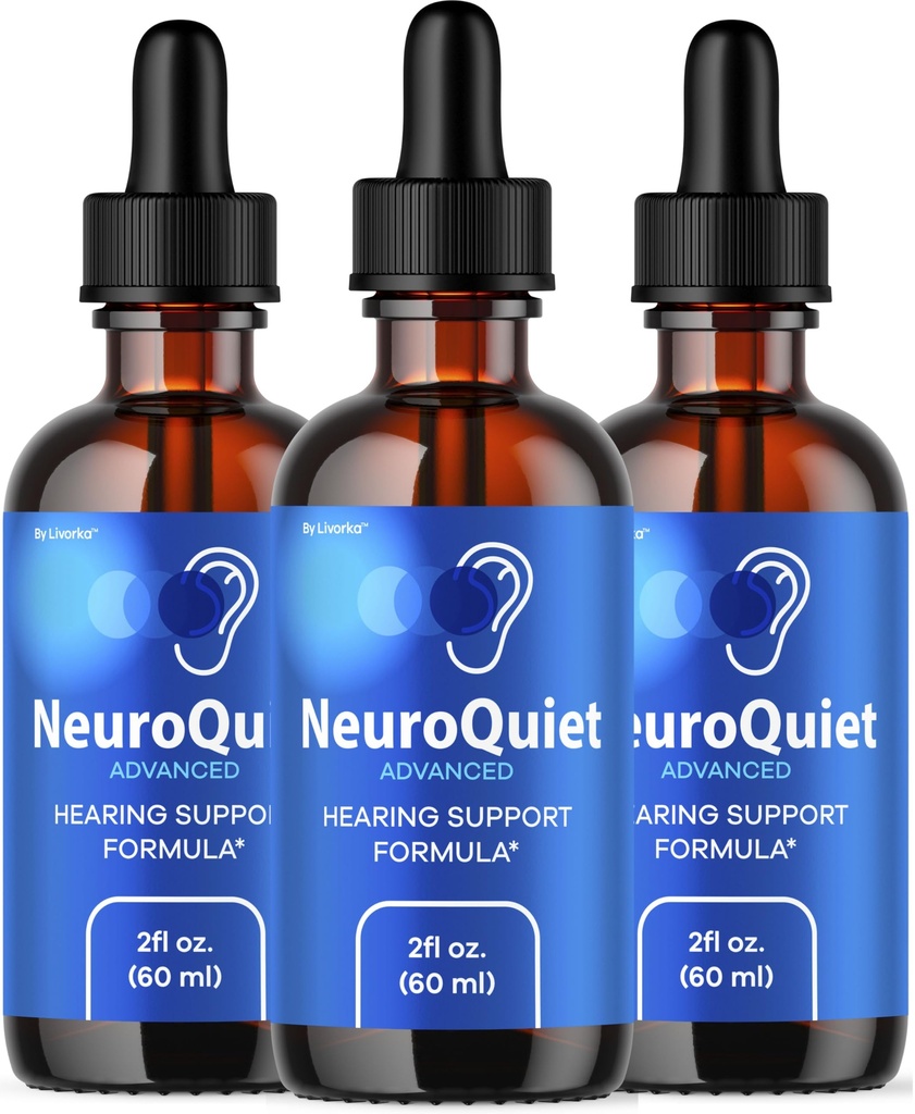 (3 Pack) NeuroQuiet Drops - Επίσημη υποστήριξη καθημερινής ακοής NeuroQuiet Όλα τα φυσικά καθαρό υγρό Advanced Formula για την υγεία του αυτιού, ακουστική καθαρότητα και εσωτερική ισορροπία αυτιών Κριτικές, 3 μπουκάλια για 3 μήνες