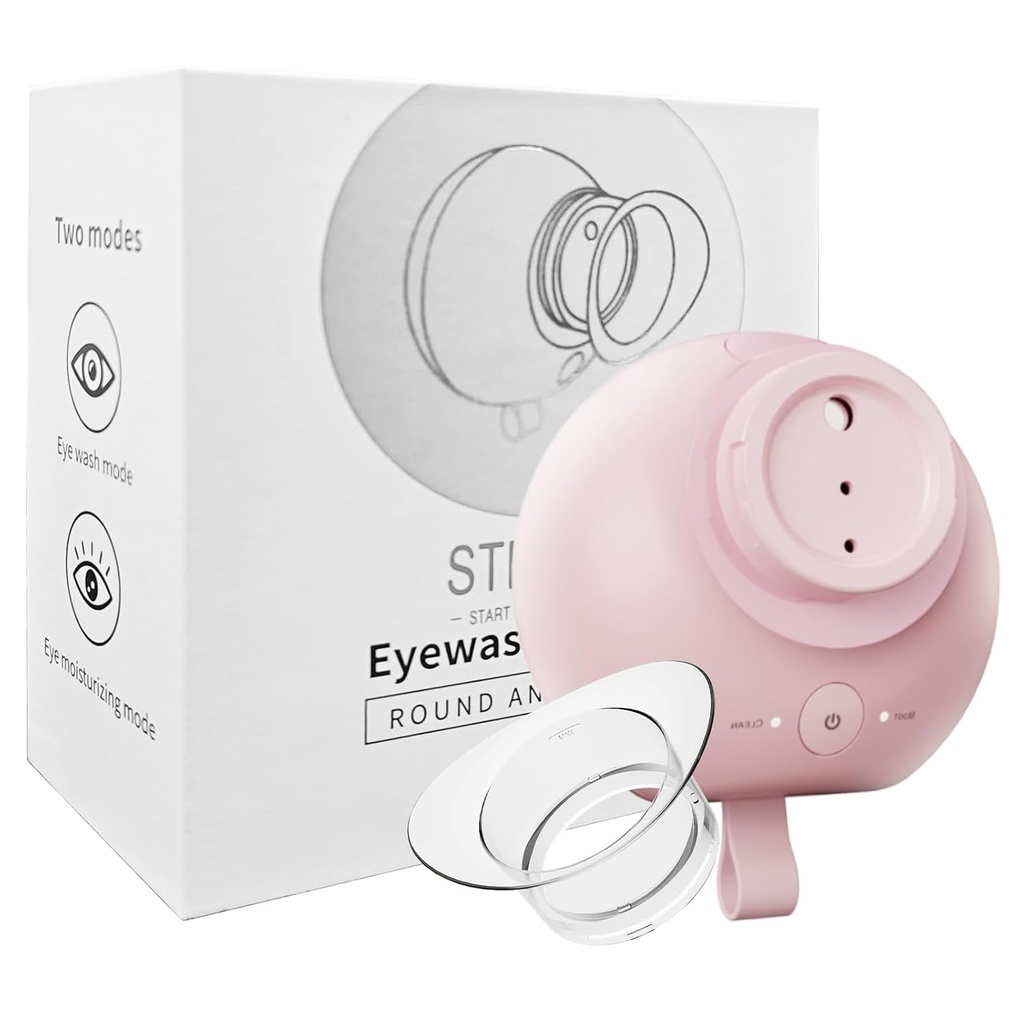 Nano Eye Mist Sprayer & Eye Wash Kit, Portable Eye Mister for Eyelid to Relief Dry Eyes, Rechargable Eye Steamer for Eye Drops Tool for Dryness, Stye, Skin SPA at Home, Office, Travel (Pink)