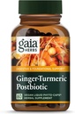 Gaia Herbs Ginger-Turmeric Postbiotic - Premium Digestive συμπλήρωμα υποστήριξης για την υγεία των ούρων - Φτιαγμένο με ζυμωμένη κουρκούμη & Ginger - Δωρεάν από γαλακτοκομικά, σόγια & γλουτένη - 60 κάψουλες Vegan (30 υπηρεσίες)