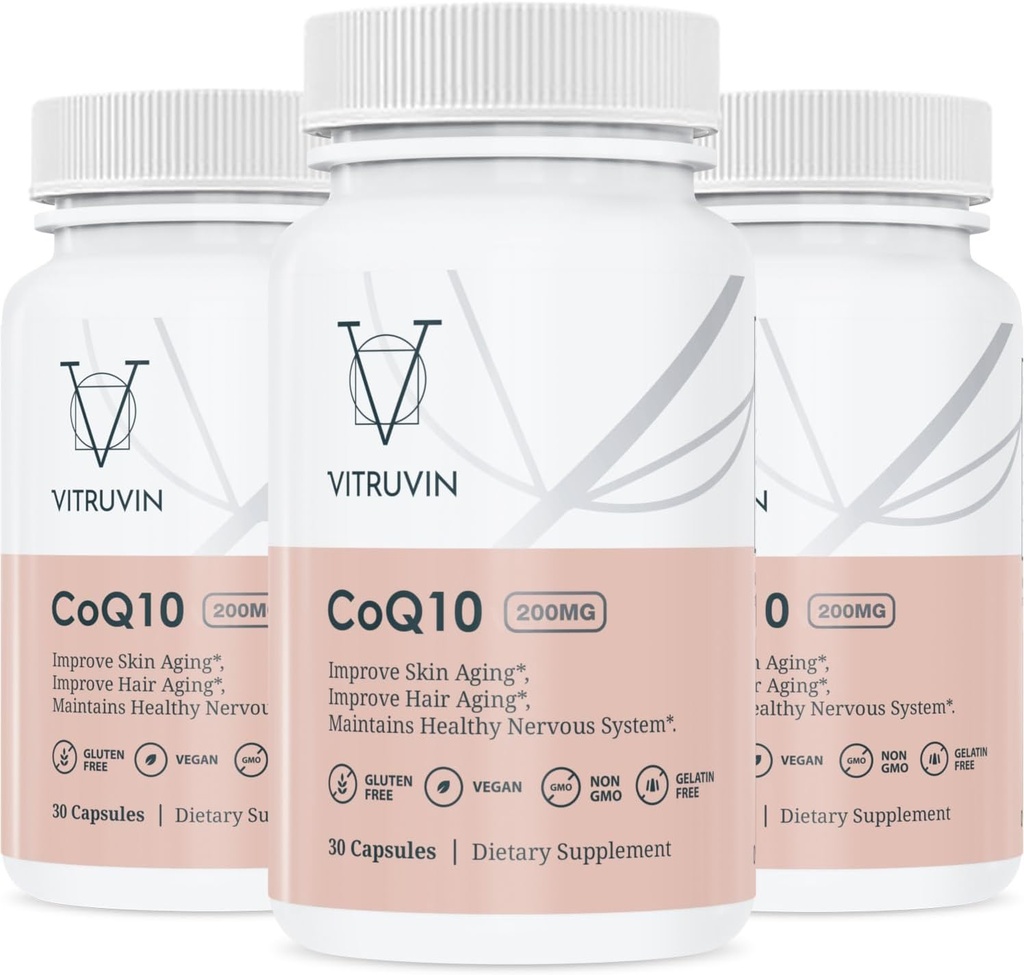 Vitruvin Ubiquinol COQ10 – Coenzyme Q10 Ultra-absorbable, co q 10 Antioxidant Supplement for Vascular and Heart Health, Healthy Skin and Hair, Healthy Aging