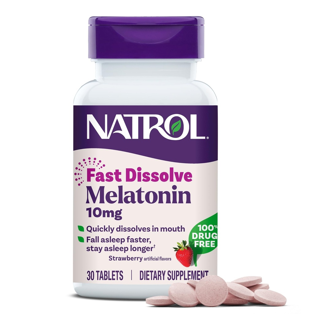 Natrol Fast Dissolve Μελατονίνη 10 mg, Υποστήριξη ύπνου για ενήλικες