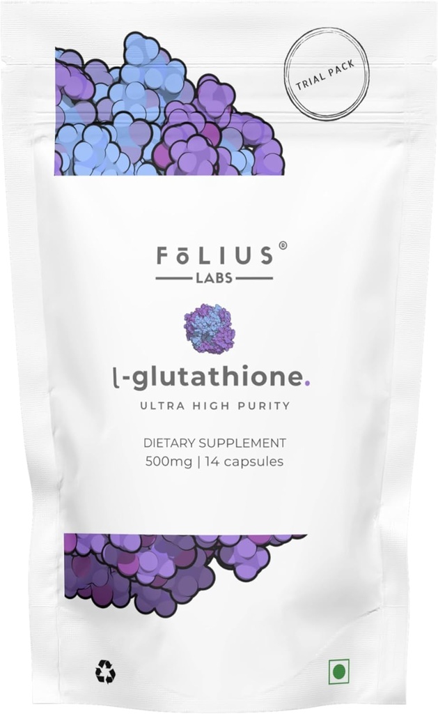 Ultra High Strength L-Glutathione 98% συμπλήρωμα - 500mg συμπυκνωμένη Φόρμουλα, Μειωμένη L-Glutathion συμπλήρωμα - (7-Day Trial Pack)