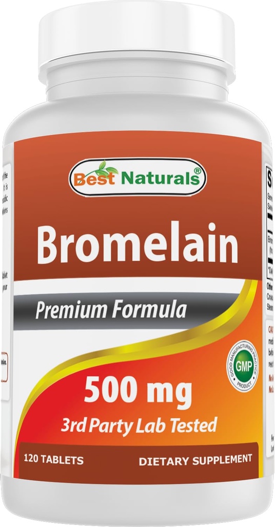 Best Naturals Bromelain Proteolytic Digestive Enzymes Συμπληρώματα, 500 mg, 120 δισκία - Υποστηρίζει την υγιεινή πέψη, κοινή υγεία, θρεπτική απορρόφηση