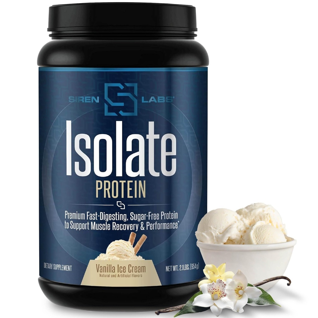 Isolate Premium Whey Protein Powder Keto Isolate και Hydrolysate με Αμινοξέα Συμπεριλαμβανομένης της γλουταμίνης για την ανάπτυξη και την αποκατάσταση των μυών Lean - παγωτό βανίλια (30 σερβιρίσματος)