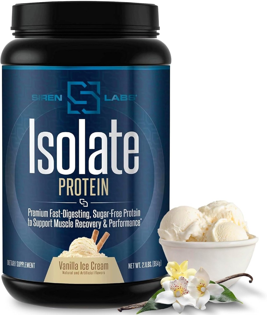Isolate Premium Whey Protein Powder Keto Isolate και Hydrolysate με Αμινοξέα Συμπεριλαμβανομένης της γλουταμίνης για την ανάπτυξη και την αποκατάσταση των μυών Lean - παγωτό βανίλια (30 σερβιρίσματος)