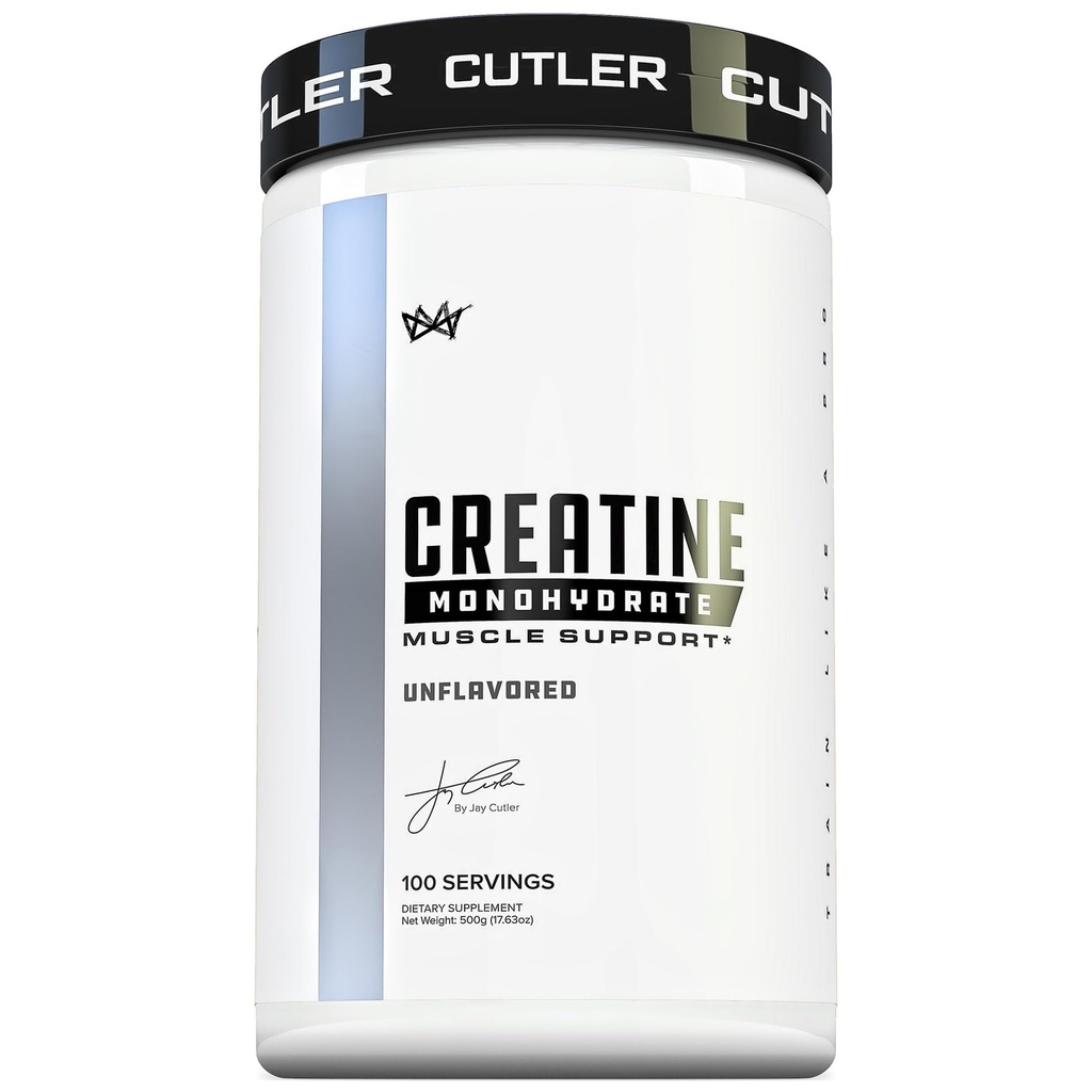 Cutler Nutrition Pure Creatine Monohydrate - 5g per Serving - Premium Muscle Builder Enhances Strength Performance & Recovery - Unflavored for Easy Mixing - 100 Servings - Powder
