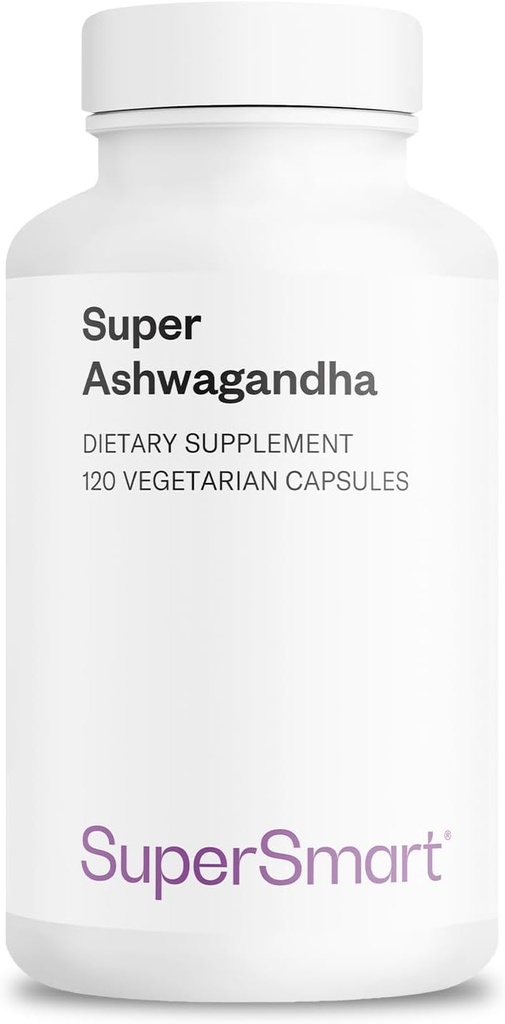 SuperSmart Super Ashwagandha 600mg ανά ημέρα (Patented) - KSM-66 Ashwagandha - Υψηλή ισχύς 5% Withanolides 