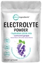 Micro Ingredients Hydration Electrolyte Powder, 2 lb (139 Servings) | Concord Grape Flavor | High Potassium (1,000mg) + Coconut Water | No Sugar, Keto Friendly | Non-GMO