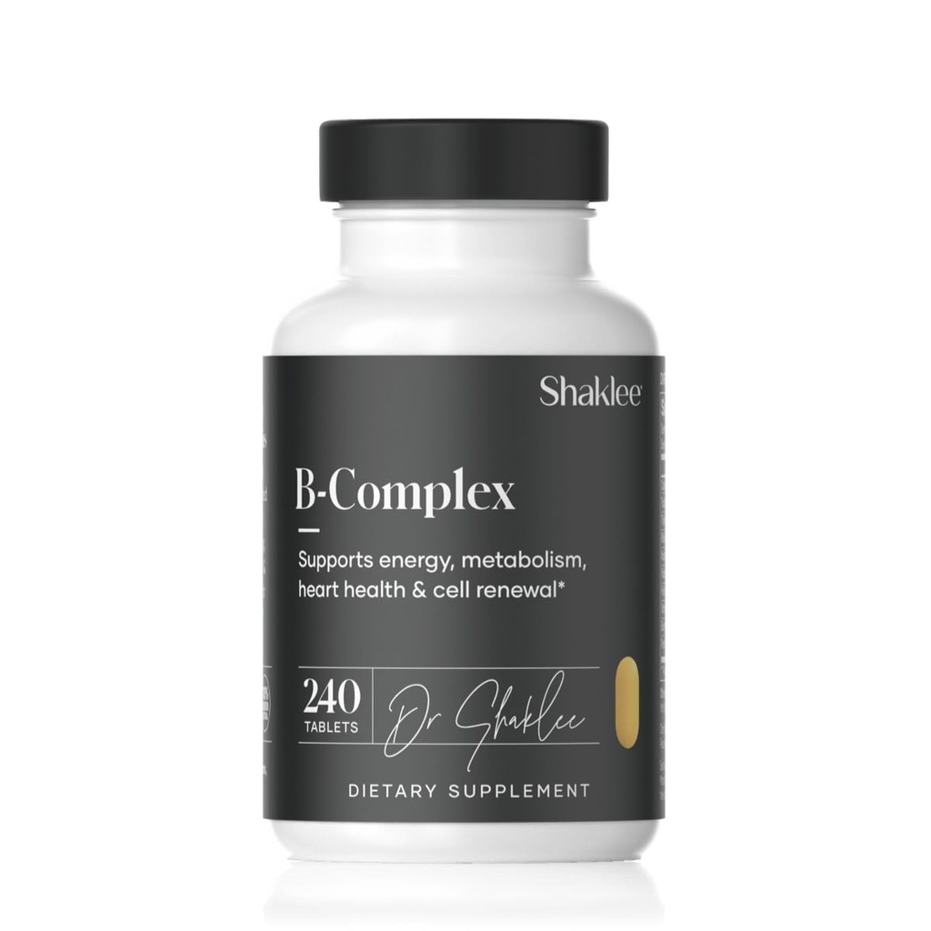 Shaklee - B-Complex- The Ultimate Energy Boost with Patented Bioενεργοποιημένη Απορρόφηση SystemTM - Β Βιταμίνες για Ενισχυμένη Ευδοκιμία - Υποστηρίζει την Ενέργεια, Καρδιαγγειακή και Εγκεφαλική Υγεία - 240 Tablets