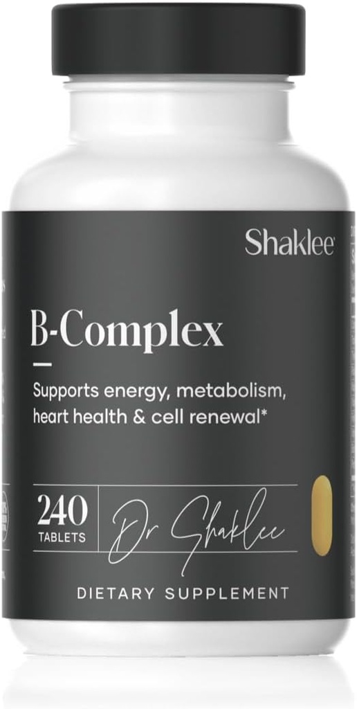 Shaklee - B-Complex- The Ultimate Energy Boost with Patented Bioενεργοποιημένη Απορρόφηση SystemTM - Β Βιταμίνες για Ενισχυμένη Ευδοκιμία - Υποστηρίζει την Ενέργεια, Καρδιαγγειακή και Εγκεφαλική Υγεία - 240 Tablets
