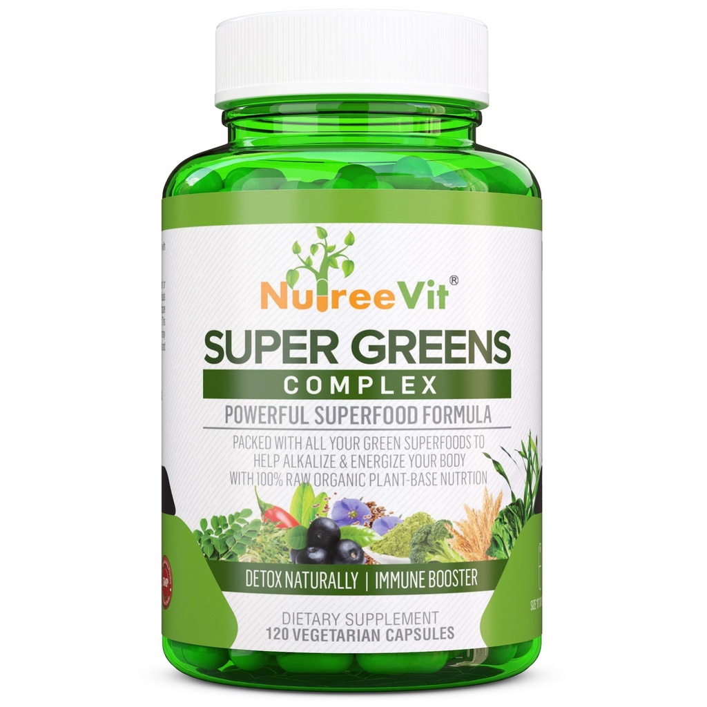 SuperGreens - Spirulina, Chlorella, Wheatgrass + More - Πράσινο μείγμα θρεπτικών συστατικών