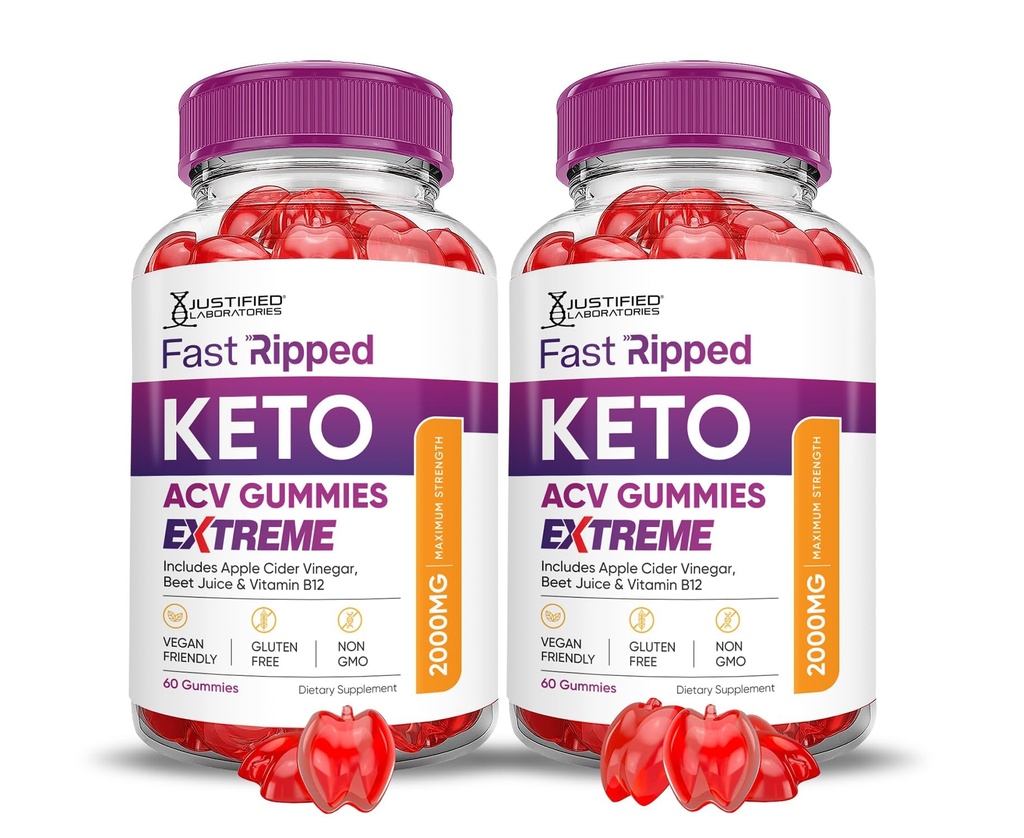 (2 Pack) Fast Riped Keto ACV Gummies Extreme 2000MG Fast Ripped Keto Gummies Apple Cider Vinegar Formed with Ρόδι Σκόνη χυμού τεύτλων B12 Vegan Non GMO 120 Gummys