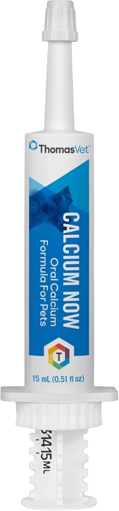 Thomas Pet Calcium Now - Fast-Absorbing, στοματικό συμπλήρωμα ασβεστίου για σκύλους & γάτες - για Whelping, Queening, Νοσηλευτική & Ασβέστιο Ανεπάρκεια - 15 mL (0,51 fl oz)