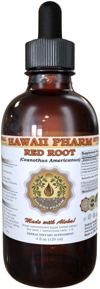 Red Root Liquid Extract, Red Root (Ceanothus Americanus) Βάμμα, βοτανικό συμπλήρωμα, Hawaii Pharm, Made in USA, 2 fl.oz