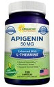 aSquared Nutrition Apigenin 50mg & L-Θεανίνη 200mg - 120 Κάψουλες - χάπια συμπλήρωμα Apigenin για ύπνο και χαλάρωση - Φυσικό εκχύλισμα Bioflavonoid Βρέθηκε στο τσάι χαμομήλι