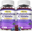 2 τεμ. Κιτρικό κάλιο Gummies, συμπλήρωμα καλίου για την υγεία των μυών, ανάγλυφο ποδιού & ηλεκτρολυτικό ισοζύγιο, Vegan, μη GMO, χωρίς γλουτένη, άρωμα βατόμουρο, 120 κόμης