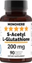 MONOHERB S- Acetyl L- γλουταθειόνη 200mg - 90 κάψουλες χορτοφάγων