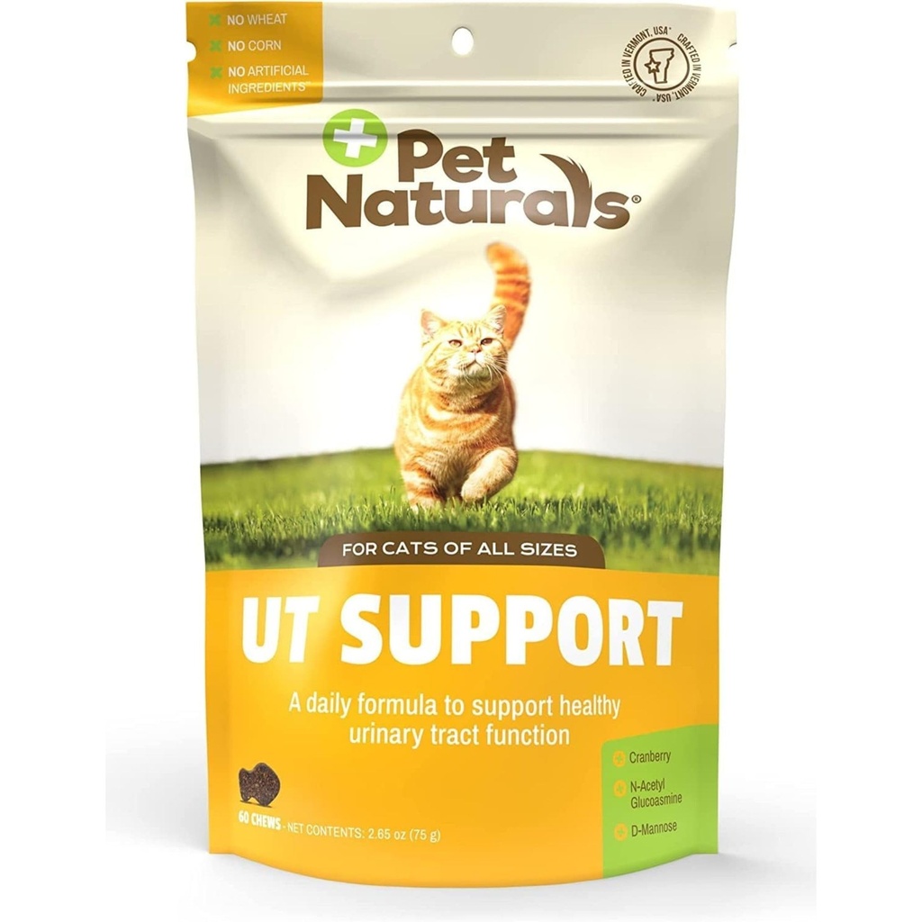 Pet Naturals UT Support Soft Chews for Cats, Urinary Tract Health with Cranberry and D-Mannose, Chicken, 60 Count
