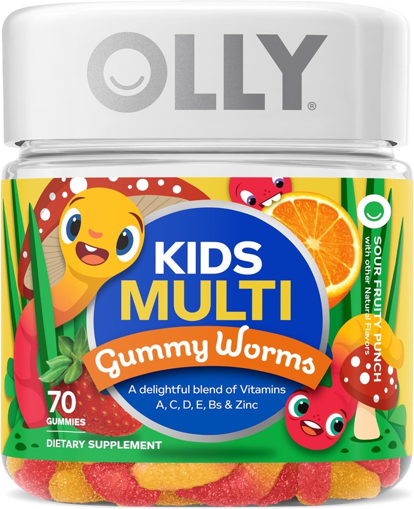 OLLY παιδιά πολυβιταμινούχα σκουλήκια λαχταριστά φρούτα Punch Βιταμίνες A C D E BS ψευδάργυρο 45 ημέρα προσφοράς 70 μέτρα