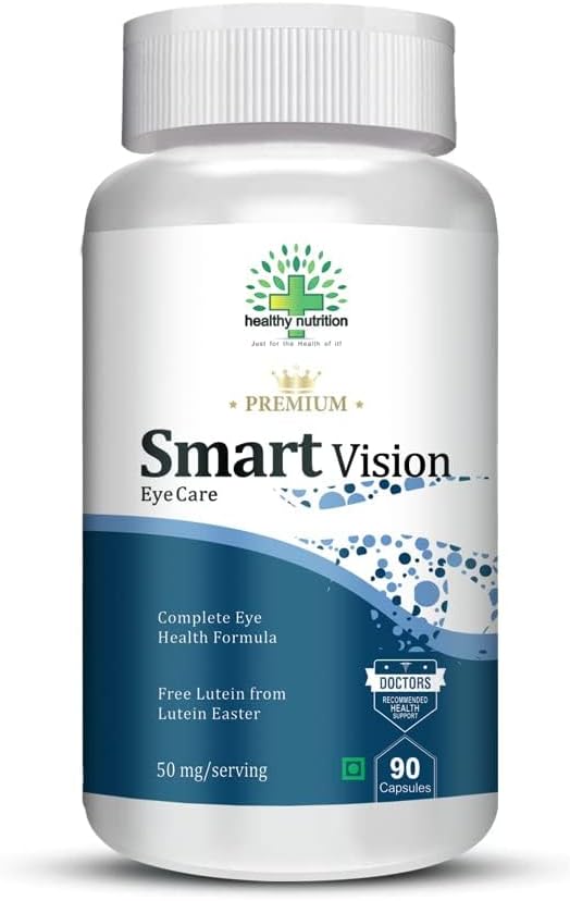 Smart Vision Eye Care Supplement για τη βελτίωση της όρασης, του μπλε φωτός, της ευαισθησίας λάμψης και της ψηφιακής φόρμουλας φρουράς (Lutein, Zeaxanthin) -Συσκευασία 90 κάψουλες χορτοφάγων