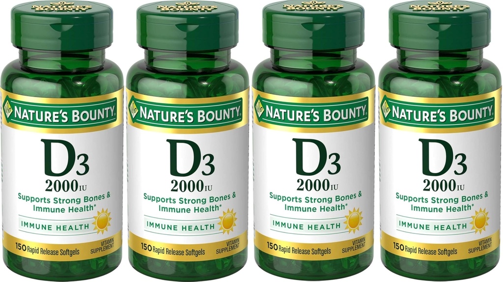 Βιταμίνη D3 2000 IU Softgels 150 ea (πακέτο των 4)