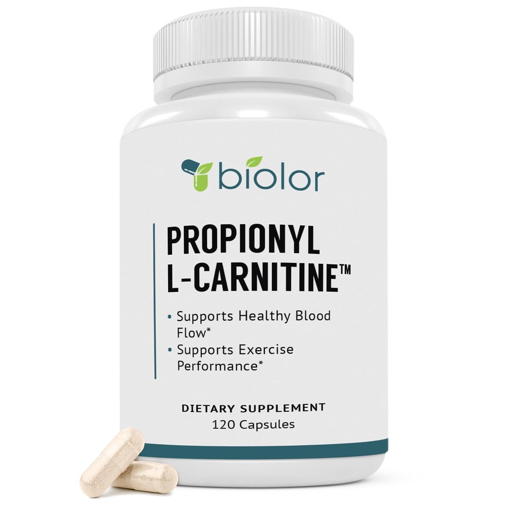 Biovy Υψηλή απορρόφηση Propionyl-L-Carnitine (PLCAR) Δεν Τεχνητά πληρωτικά - Αποτελεσματική Propionyl L Carnitine HCL συμπλήρωμα για την υποστήριξη της κυκλοφορίας αίματος - 120 κάψουλες