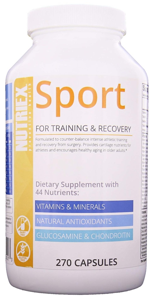 Nutriex Sport Ολοκληρωμένο συμπλήρωμα πολυβιταμίνης με γλυκοζαμίνη & χονδροϊτίνη 270 κάψουλες