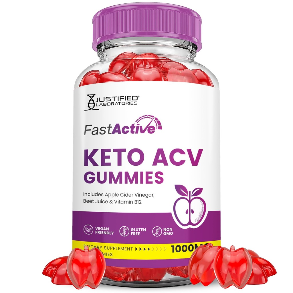 Fast Active Keto ACV Gummies Advanced Formula 1000MG Fastactive Keto Gummies Apple Cider Vinegar Formulated with Pomegranate Beet Buice Powder B12 Vegan Non GMO 60 Gummys