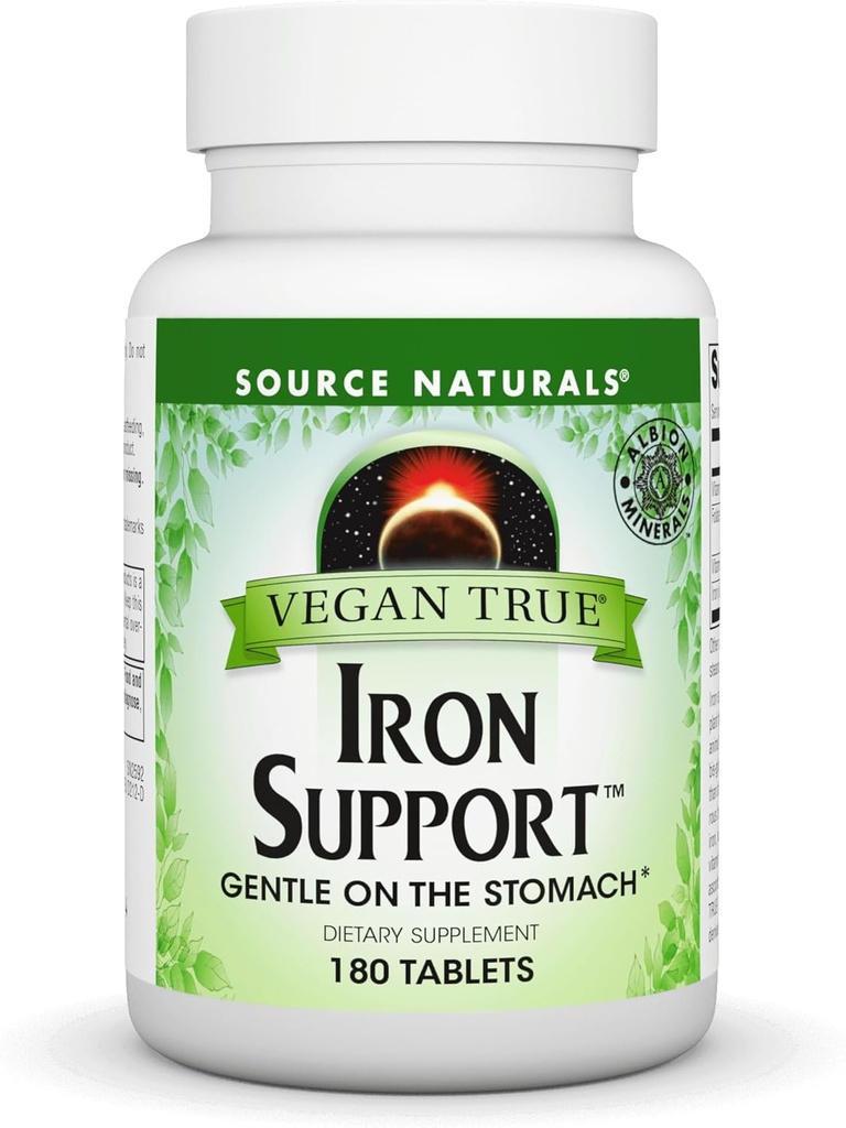 Πηγές Naturals Vegan True Iron Support, Απαλό στο στομάχι και Χηλικό για Αυξημένη Απορρόφηση* - 180 δισκία