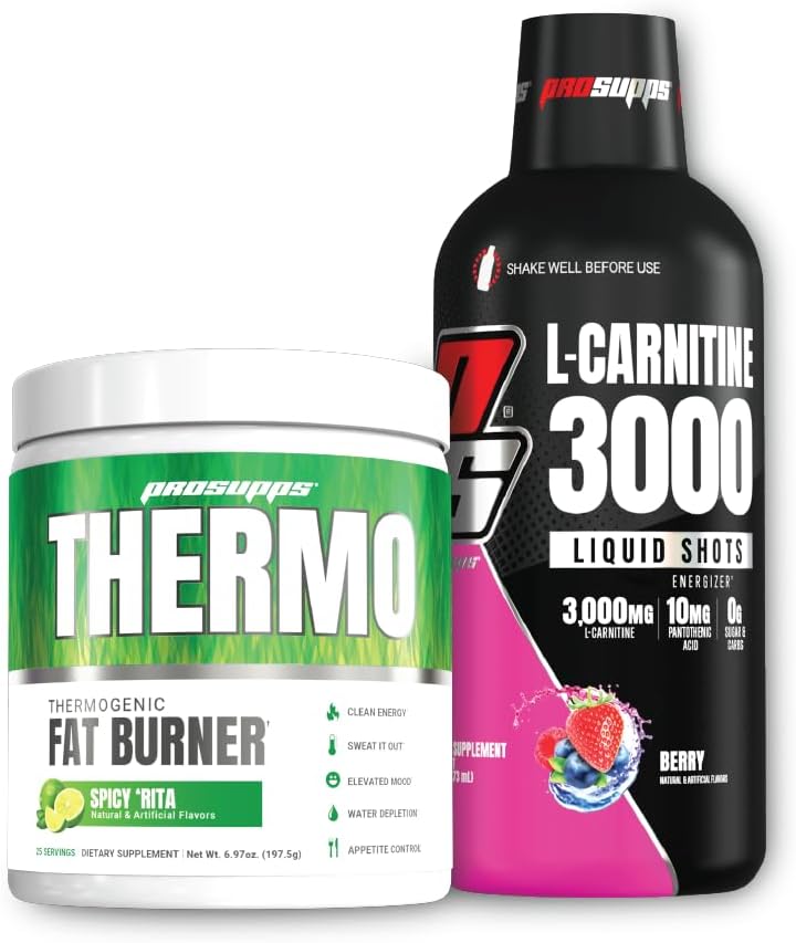 PROSUPPS Θερμο λιπαρό καύση θερμογόνο σκόνης Spicy Ρίτα και 3000 L-καρνιτίνης Berry - Διαχείριση βάρους και πριν προπόνηση - Ενέργεια, Mood, Έλεγχος όρεξης -