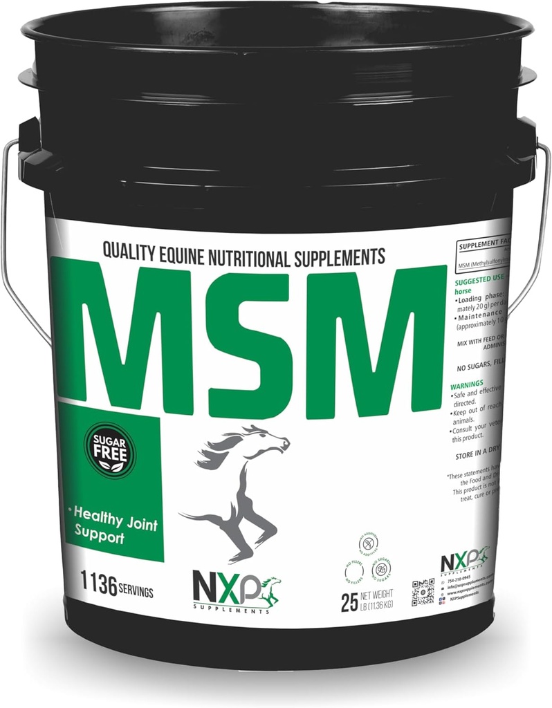 MSM (μεθυλοσουλφονυλομεθάνιο) - Joint Horse Health, Comfort, Mobility & Support Supplement for Horses - 25 lb (1136 Servings)