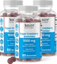 Amire από τον Dr. Awan Super Cranberry Gummies, βοηθά στην υποστήριξη της ουροποιητικής τραχείας υγείας, βοηθά στην ενίσχυση της ανοσοποιητικής λειτουργίας, ζελατίνη-ελεύθερος Cranberry Chews για άνδρες και γυναίκες, 180ct, 90-Day Supply