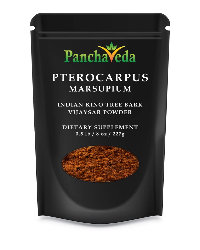 Ayurveda Pterocarpus Marsupium Powder (227g / 8 oz) Vijaysar Powder, Bijasar Churna, Indian Kino Tree Wild Crafted, Gluten Free, Lactose Free, GMO Free, Pure Herbal Dietary Supplement.